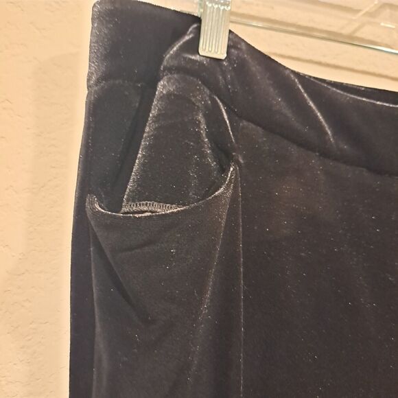 Calvin Klein High-Rise Black Velvet Casual Trouser Dress Pants Womens Plus Sz 18 - Picture 8 of 10